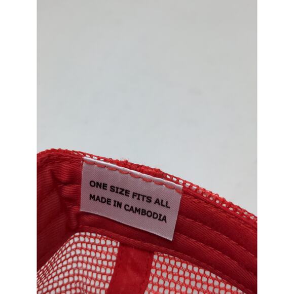 Screaming Eagles Meshback Snapback Trucker Hat OSFA Red & White - Picture 9 of 10